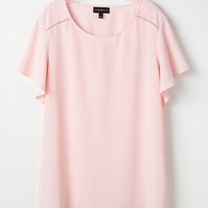 Lane Bryant Light Pink Flutter Sleeve Blouse